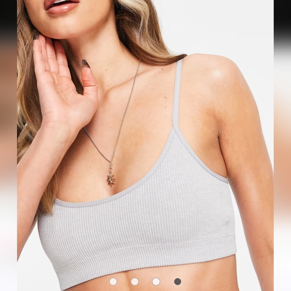 Urban Outfitters Light Gray Ribbed Tank Bralette